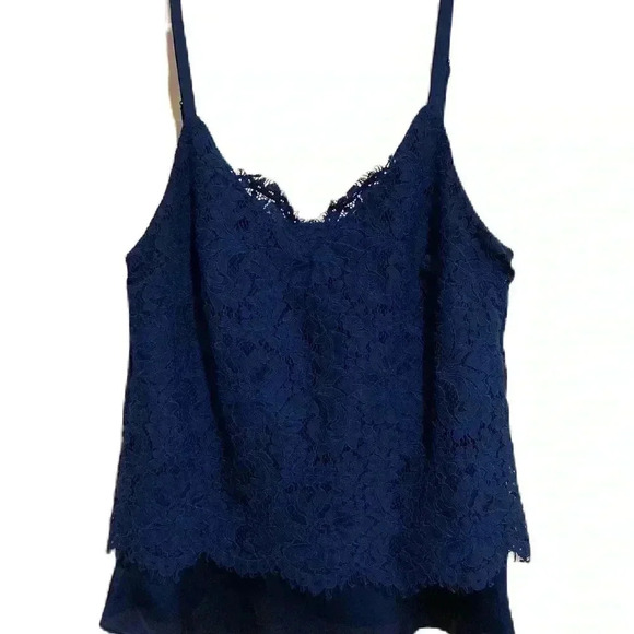 White House Black Market Tops - White House Black Market Lace Tank Sleeveless Blouse Top Royal Blue Sz. 0